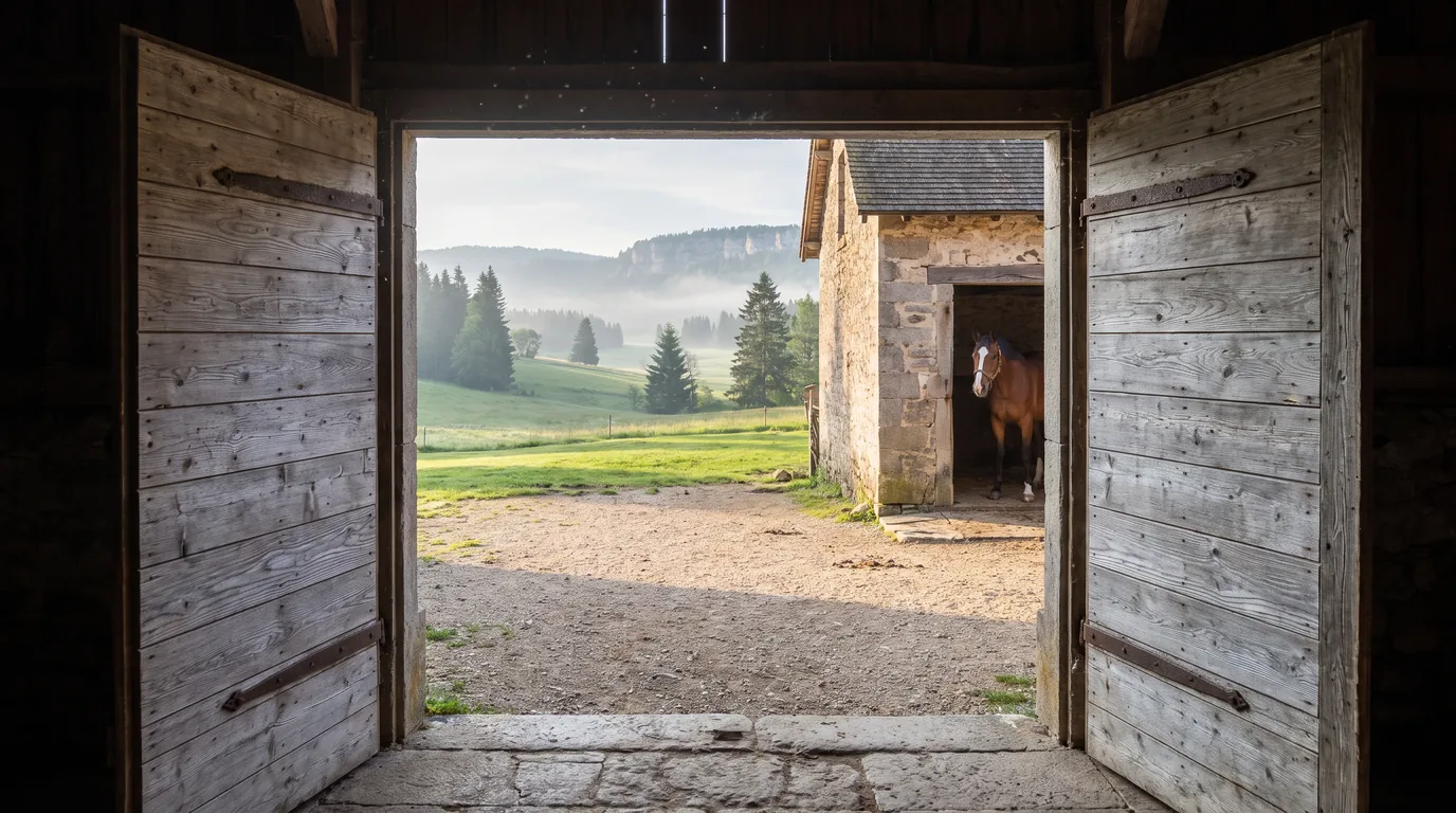 Entrée, Élevage de la Roncière / ADP Stables, centre équestre à Champagneux